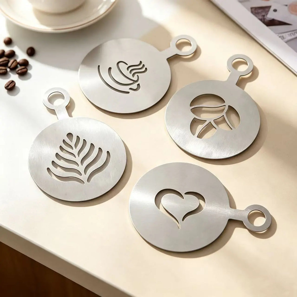 ☕ Molde de acero inoxidable 304 para arte latte de café