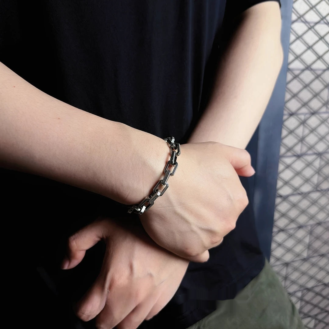 🎉⏰Oferta por tiempo limitado:🔥Pulsera de cuentas retorcidas de plata S925 para hombre