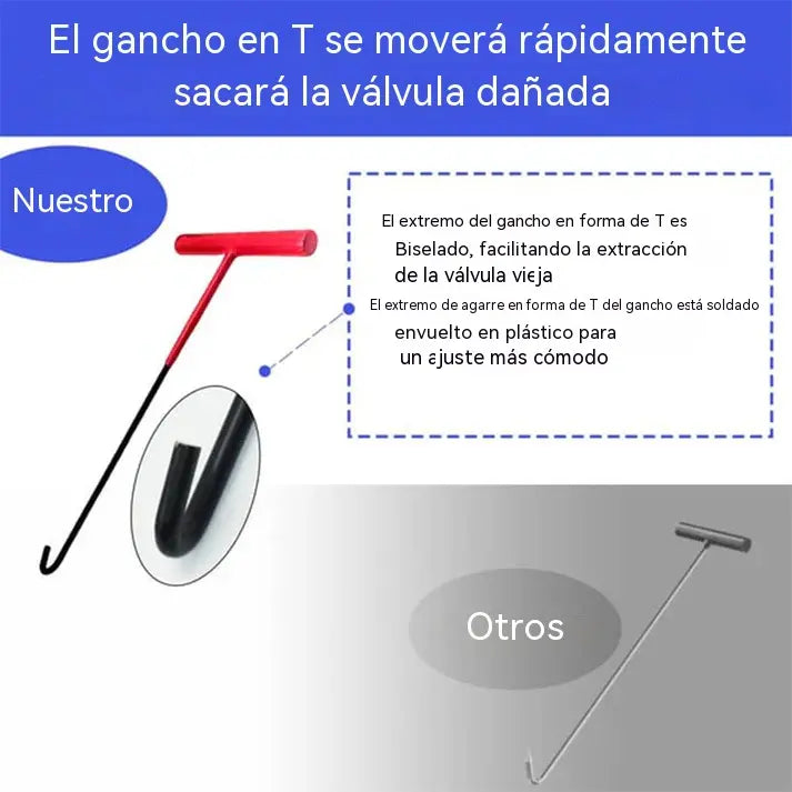Kit de herramientas para cambio rápido de válvulas de neumáticos de coche