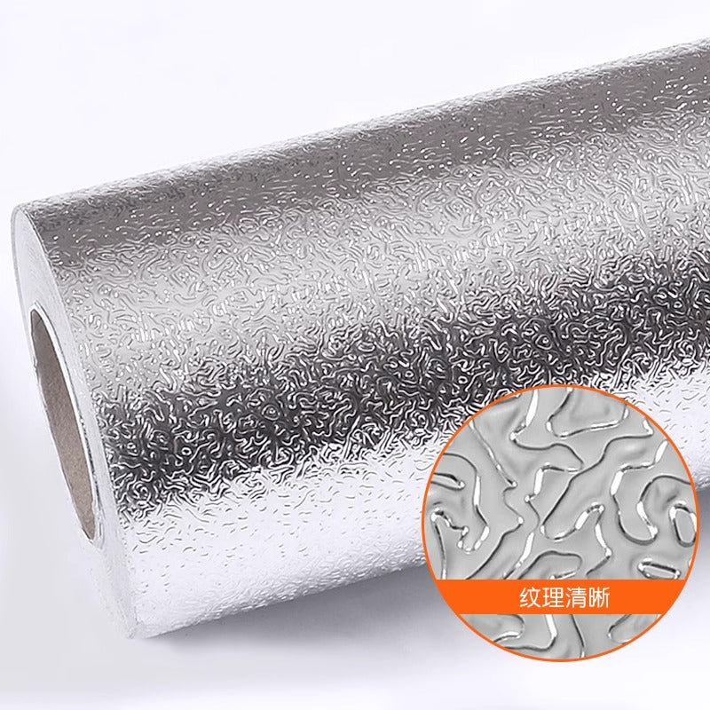 【40cm*10m】🛡️ Lámina Adhesiva de Aluminio Removible – Antigrasa, Resistente al Calor y Fácil de Limpiar