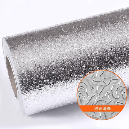 【40cm*10m】🛡️ Lámina Adhesiva de Aluminio Removible – Antigrasa, Resistente al Calor y Fácil de Limpiar