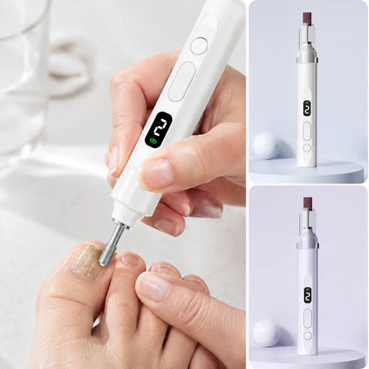💅Lima de uñas eléctrica 2 en 1 con lámpara LED (lámpara de secado + 5 cabezales de pulido)