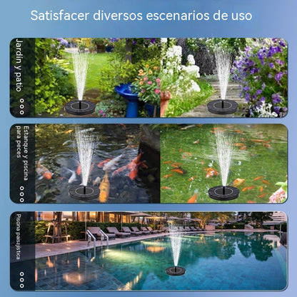【Diámetro 13 cm】💥Fuente de agua alimentada por energía solar