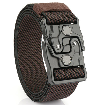 Nuevo cinturón casual de nailon trenzado para hombre (modelo 2026) con diseño creativo de ajuste rápido tipo riel.