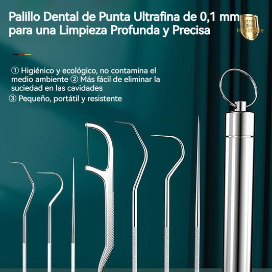 🏆 Set de 7 piezas ✨ ¡Ingeniería de Precisión Alemana! Palillo Dental de Punta Ultrafina de 0,1 mm para una Limpieza Profunda y Precisa 🦷💎