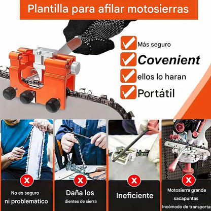💥【50 % de descuento】🔥🧰⚡ Afilador eléctrico de motosierra con 3 cabezales de diamante — rápido y preciso
