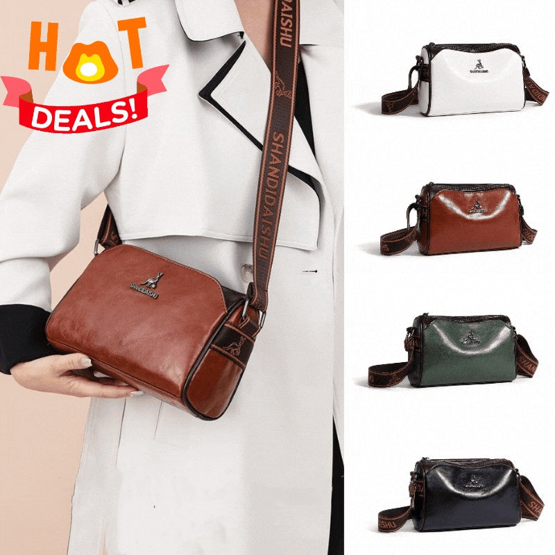🔥👜Bolso de cuero suave de gran capacidad, bolso de hombro para mujer
