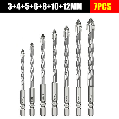 🥇【3+4+5+6+8+10+12+14+16mm】Broca excéntrica de acero de tungsteno superduro de séptima generación con borde dentado
