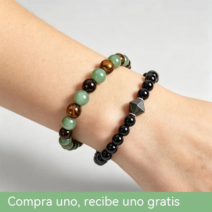 🎁 ¡Compra 1 y llévate 1 GRATIS! 🖤 Pulsera de Obsidiana Negra – Símbolo de Protección, Fortuna y Prosperidad
