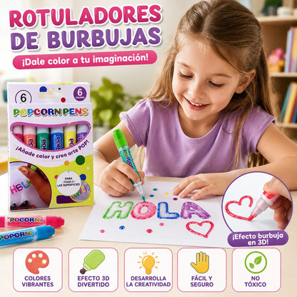 🎁【Compra 1 y llévate otro gratis】Bolígrafo de impresión 3D para niños: dibujo con burbujas tipo palomitas (DIY)