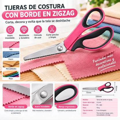 ✂️ Tijeras Dentadas Multiusos de Corte en Zigzag – Para Tela, Papel y Manualidades 🧵