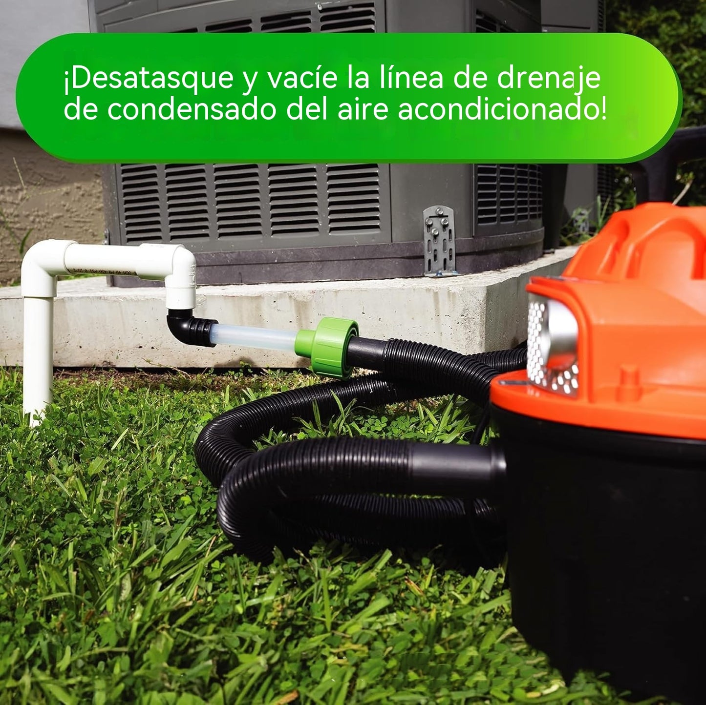 Herramienta para limpiar el tubo de desagüe del aire acondicionado, limpiador de tuberías de condensación, elimina rápidamente las obstrucciones, compatible con aspiradoras.
