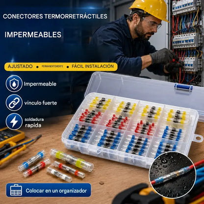 【Paquete de 100 unidades】 25 € 🔥 Kit multifuncional de reparación de cables: combinación de terminales termorretráctiles y herramienta de soldadura