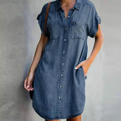 🔥【Oferta especial de verano】✨😍【S-5XL】Nuevo vestido vaquero casual de manga corta para verano 2026