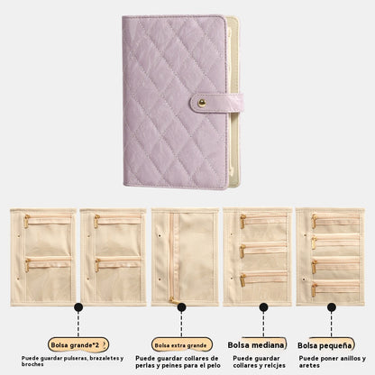 🔥 50% de descuento 🔥 Elegante bolsa portátil para guardar joyas con estampado a cuadros