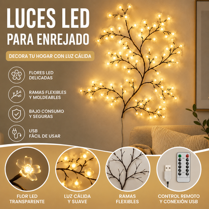 Las lámparas LED con forma de flor de melocotón se utilizan para decorar las paredes interiores y crear un ambiente romántico.
