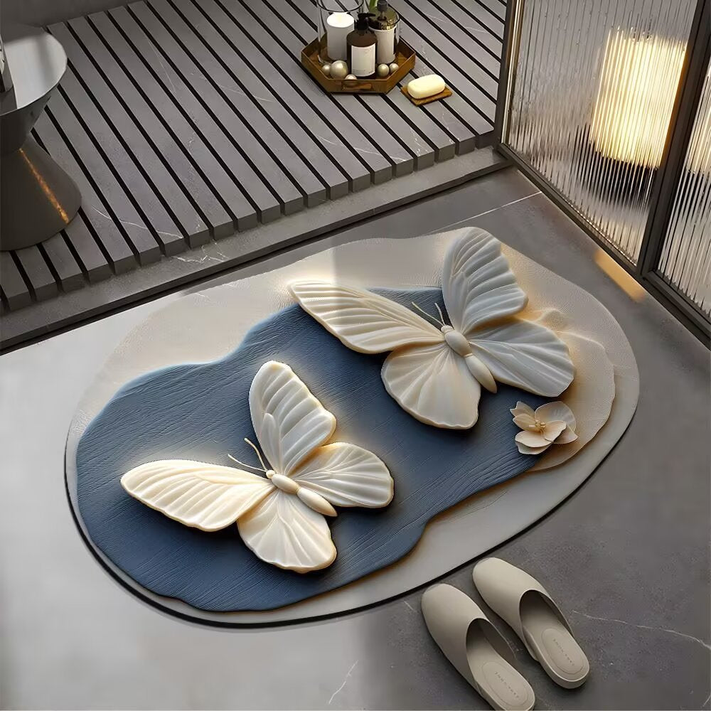 🔥OFERTA PROFUNDA💕【30*40cm+ 40*60cm】Alfombrilla absorbente y antideslizante con patrón 3D realista