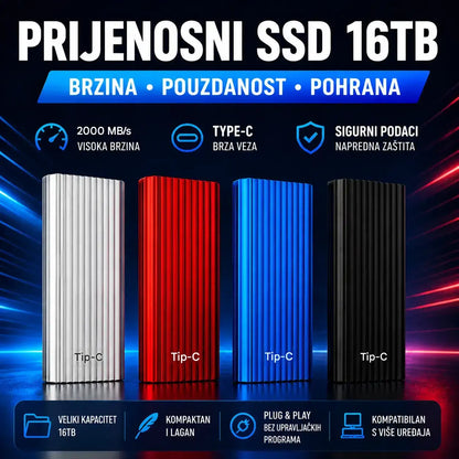 🏆Vremenski ograničena ponuda⚡ 🔥Prijenosni mini Type-C SSD disk velikog kapaciteta od 16 TB