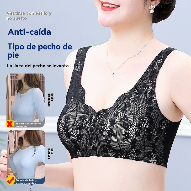 【49% de descuento】【Paquete de 2】Sujetador sin aros para mujer, cierre frontal 【40-100 kg】