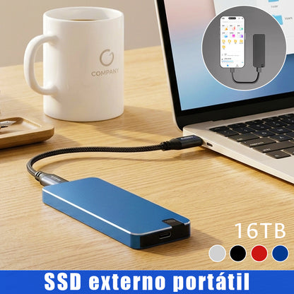 🎉【🔥Más de 9999+ vendidos】【16TB】Disco duro portátil de transferencia ultrarrápida de 150 M/S