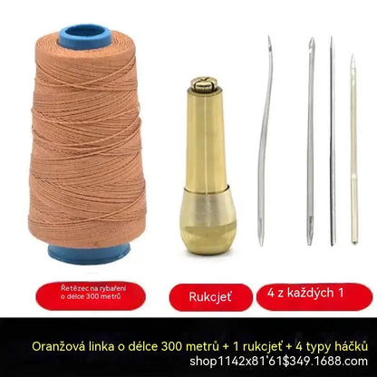 ✨Nyní sleva 50 %!✨ 5dílná sada šídla na šití kůže s voskovanou nití: nástroje pro ruční šití kůže.