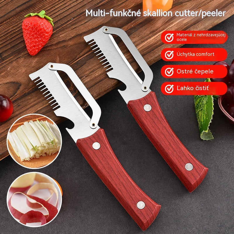 ✅Kúpte 2 kus a získajte 2 zadarmo (4 kusy) 🧅🔪 Multifunkčná kuchynská škrabka 3 v 1: Šúpe, režte a otvárajte fľaše! 🔥