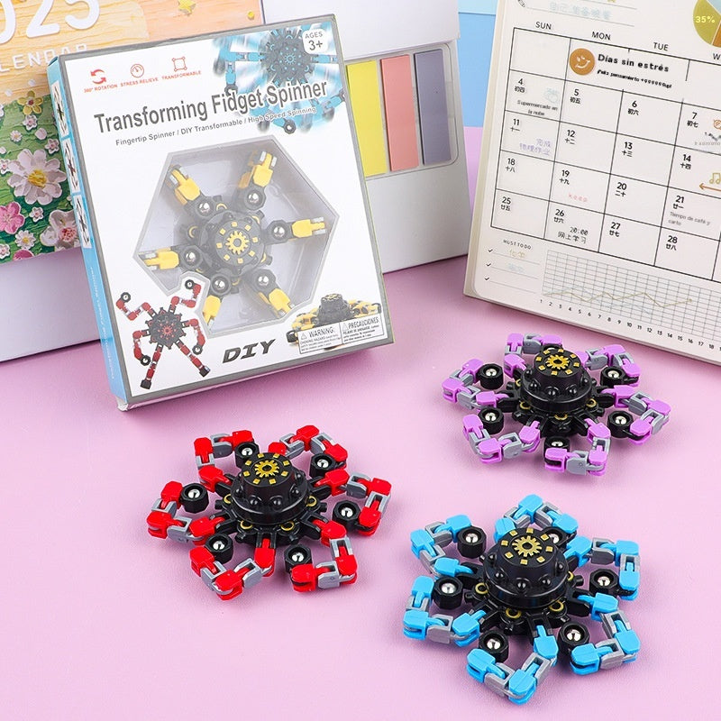 ✨Nuevo fidget spinner, robot giratorio transformable, juguete antiestrés