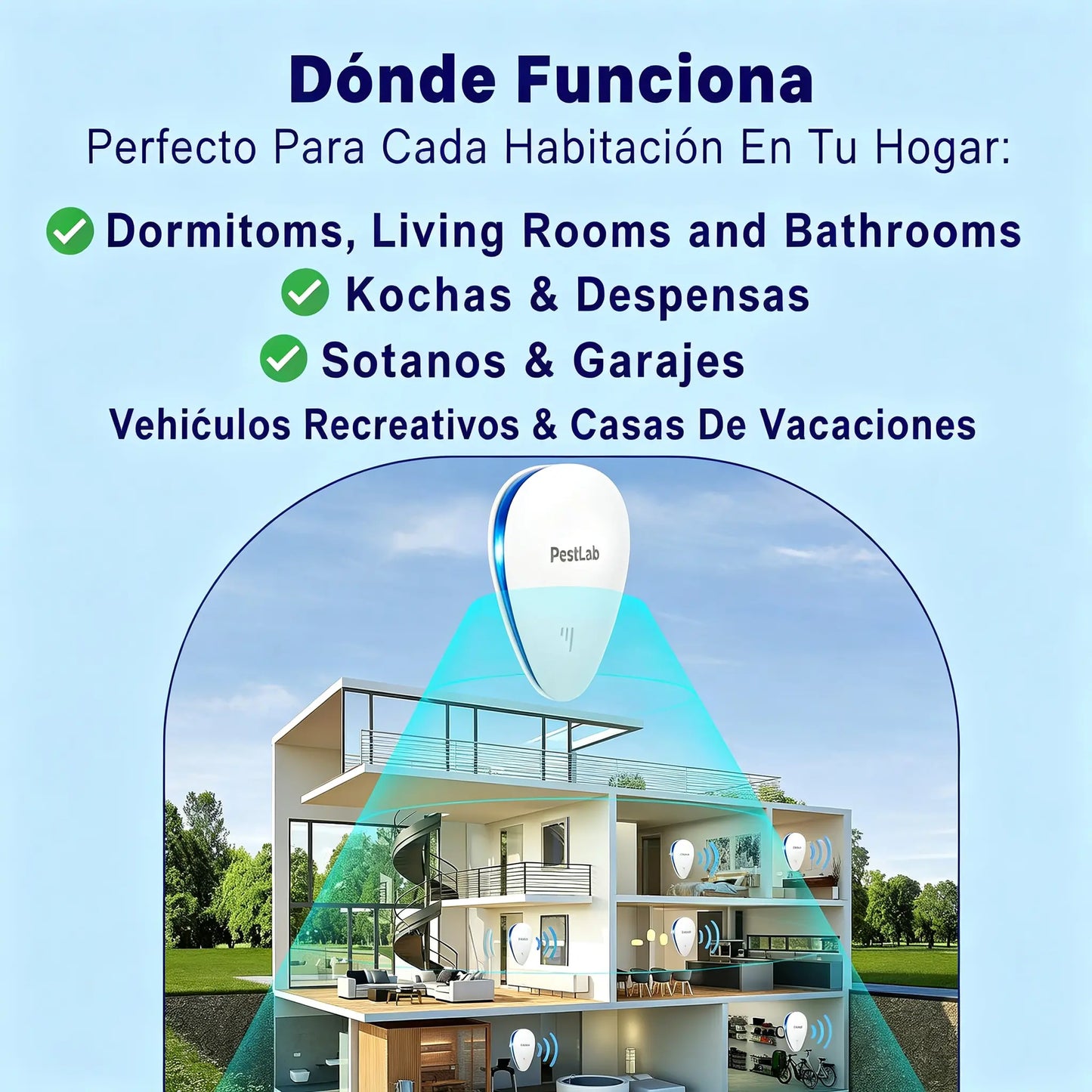 🔥【Compra 1 y llévate 1 gratis】2 artículos por 27 euros🚫🐭Repelente ultrasónico multifuncional inteligente de frecuencia variable para roedores e insectos！