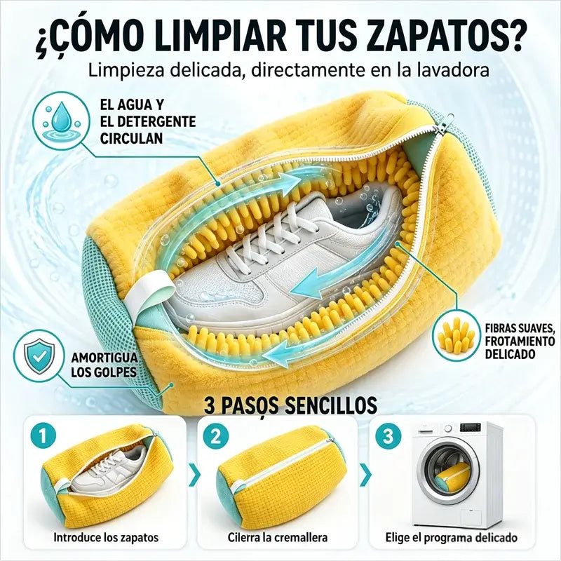 🔥Compra 1 y llévate 1 gratis🔥Bolsa Lavadora para Zapatillas de Chenilla | Protector de Zapatos para Lavado a Máquina | Limpieza Fácil sin Dañar tus Calzados