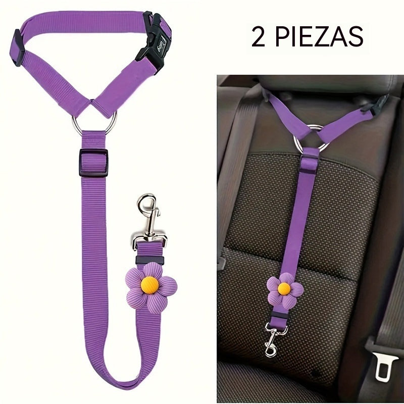 [2 pieza 22 euros] Cinturón de seguridad para perros y correa para pasear (2 en 1)