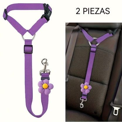 [2 pieza 22 euros] Cinturón de seguridad para perros y correa para pasear (2 en 1)