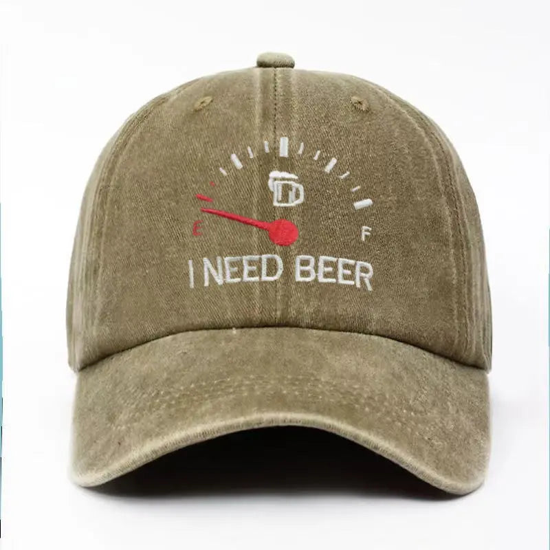 POSLEDNÝ DEŇ S 50% ZĽAVOU - Vyšívaná šiltovka „POTREBUJEM PIVO“ – Unisex pamätná šiltovka