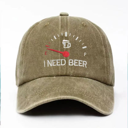 POSLEDNÝ DEŇ S 50% ZĽAVOU - Vyšívaná šiltovka „POTREBUJEM PIVO“ – Unisex pamätná šiltovka