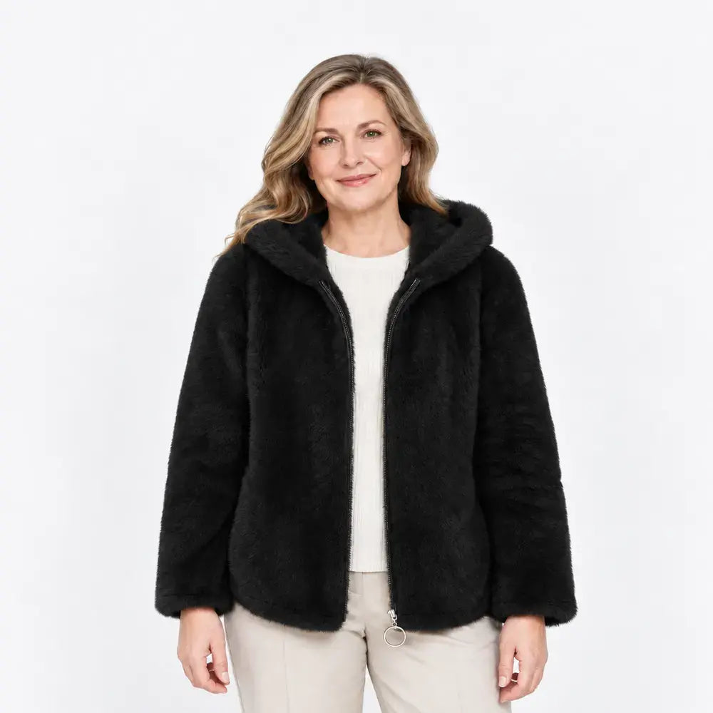 【M-7XL】Dámská zimní fleecová bunda – silná, oboustranná, s kapucí, zateplená, na zip