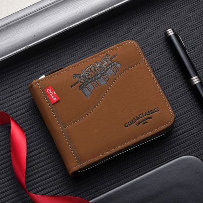 💥💥Nueva cartera corta retro con cremallera para hombre