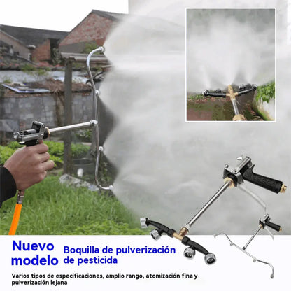 Nueva pistola pulverizadora de área amplia con niebla fina de cuatro cabezales en forma de abanico de acero inoxidable a prueba de óxido