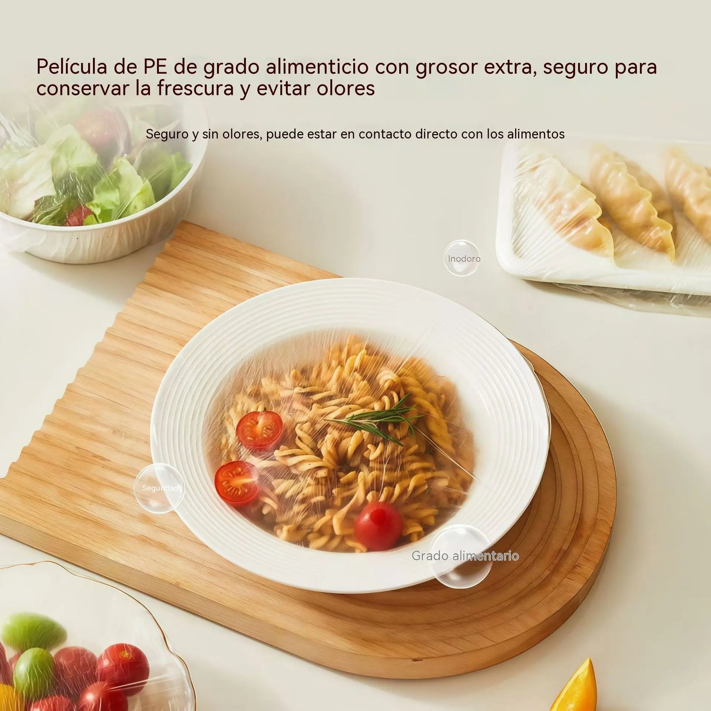 ⏳50% de descuento【2 bolsas [1200 piezas en total] 30 euros】🔥Cuanto más compres, más ahorrarás🎁Tapas elásticas desechables para alimentos, aptas para cuencos y platos