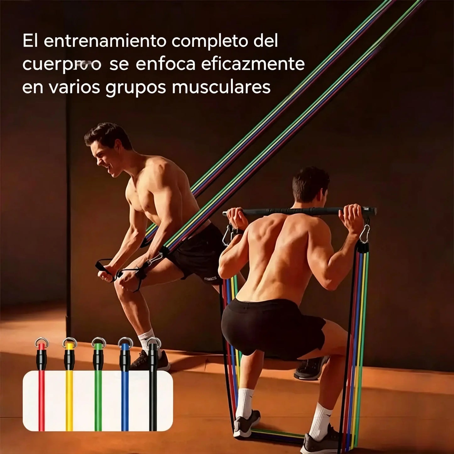 💪 Juego de 13 bandas de resistencia con asas para el gimnasio en casa