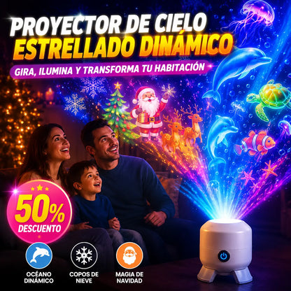 【50% de descuento】Lámpara proyector de cielo estrellado dinámico | Luz y sombra giratorias, creando una atmósfera de ensueño