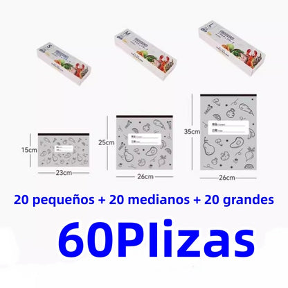 🔥🔥Un total de 60 bolsas de papel de aluminio antibacterianas, súper fáciles de usar, para conservar la frescura.