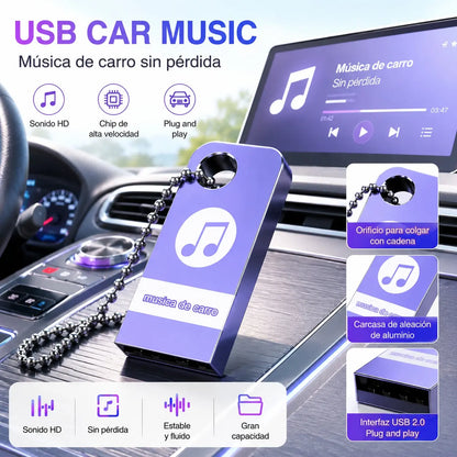 🚗🎵🎵【 32G】 【Unidad flash USB de música】contiene 3000 canciones, 200 MV y efectos de sonido 6D