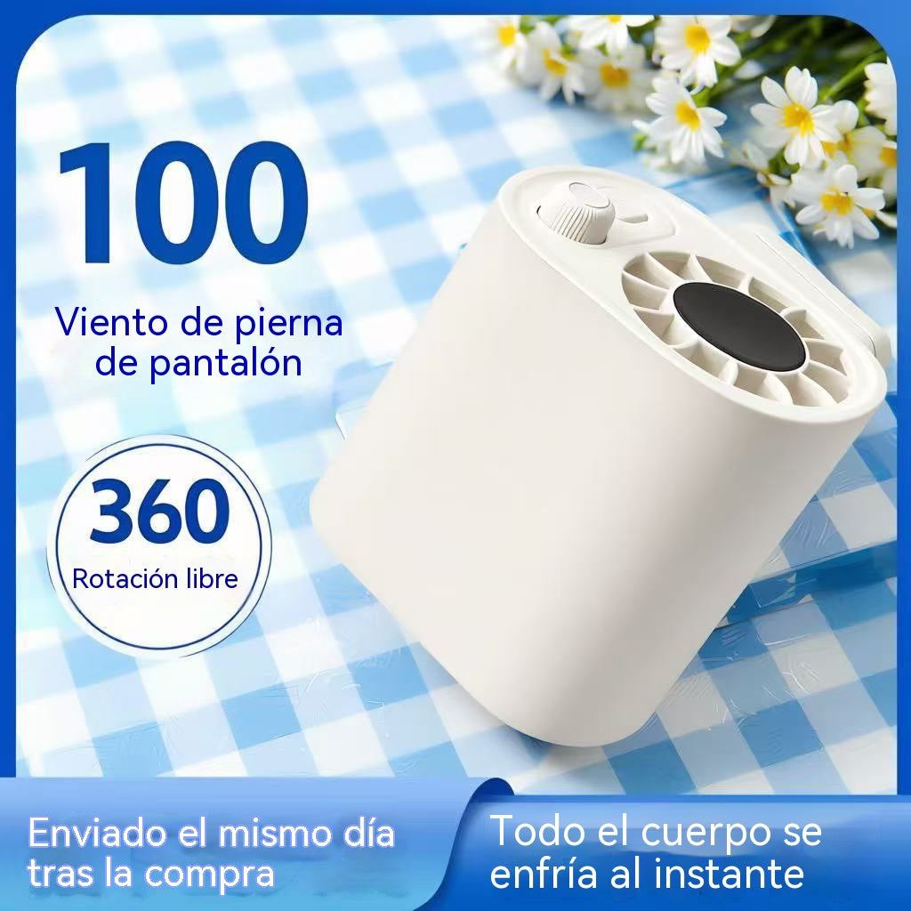 🌀 Ventilador manos libres con pantalla LED, clip integrado y 100 niveles de ajuste