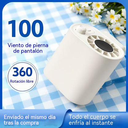 🌀 Ventilador manos libres con pantalla LED, clip integrado y 100 niveles de ajuste