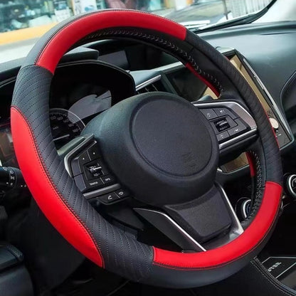 👍🔥Funda de volante de cuero genuino - Funda universal para volante de coche, antideslizante, duradera