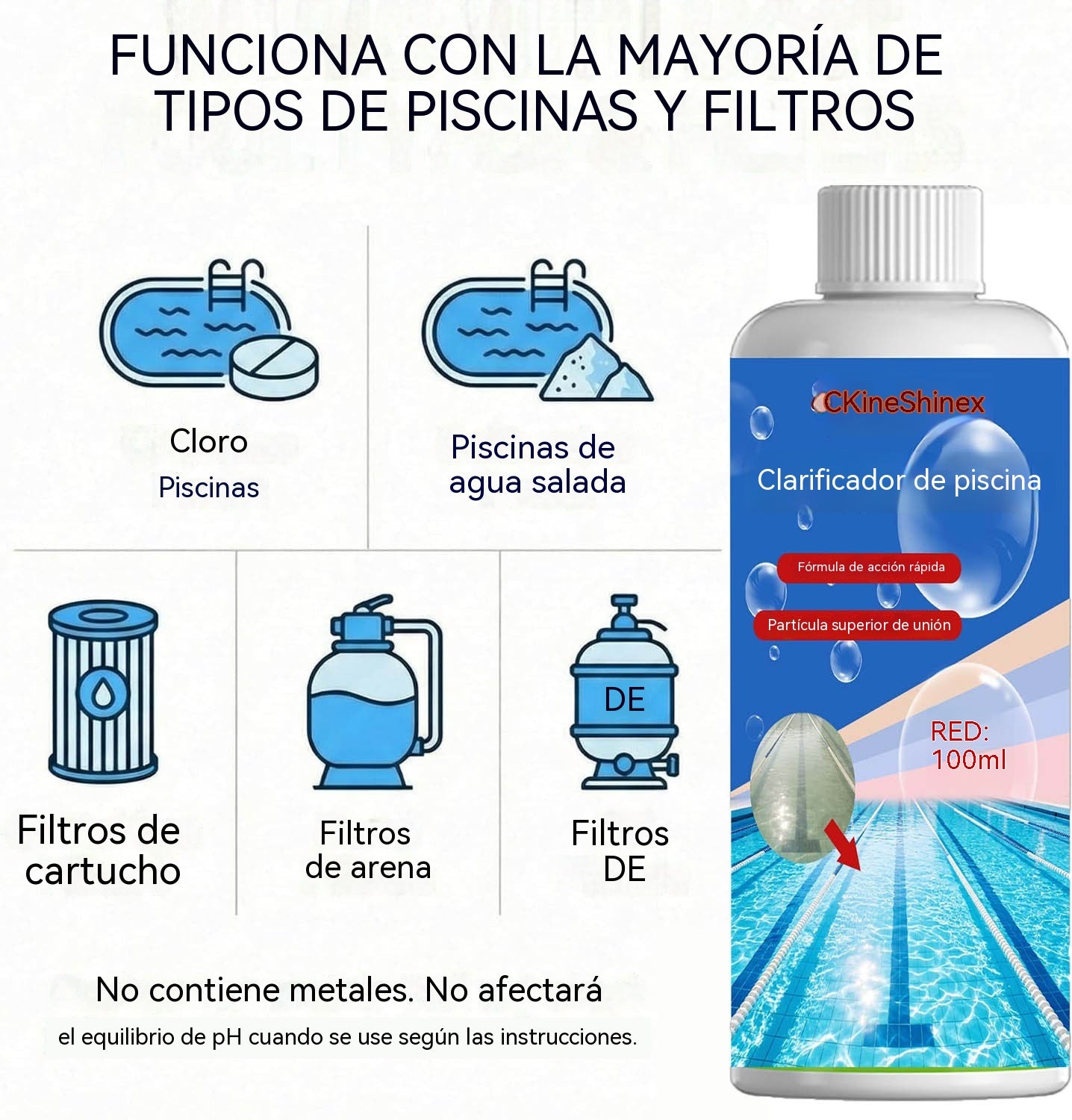 💧【Compra 1 y llévate 1 gratis】 Solución purificadora para piscinas: ¡Agua clara y brillante para nadar sin preocupaciones! ✨🏊‍♂️💙