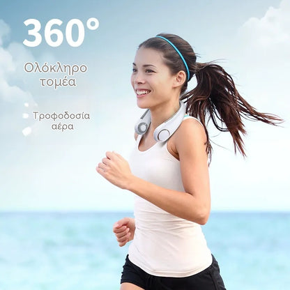 Ventilador de cuello – Extremadamente silencioso, portátil y con rotación de 360° – Ideal para el verano