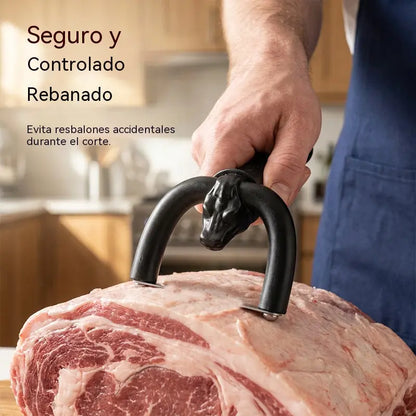 🥳50% de descuento🥩🔪 Desgrasador manual de carne y cerdo: El soporte en forma de U elimina la grasa superficial, minimizando el desperdicio de carne magra. Cuchillas de acero inoxidable y mango ergonómico. 🧑‍🍳✨