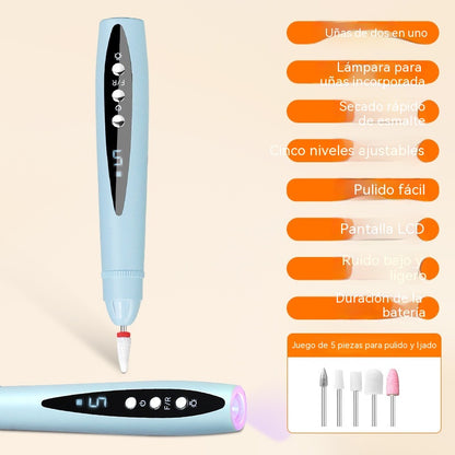 💅✨Lijadora eléctrica portátil 2 en 1 para uñas con lámpara UV