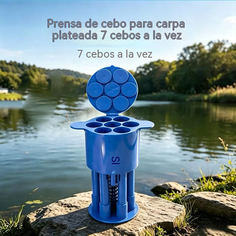 🎣 Dispensador de cebo para pesca. El cebo se dosifica con precisión en cantidades medidas y se comprime hasta obtener una forma uniforme y compacta.