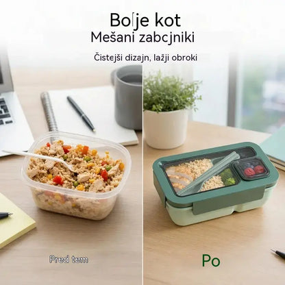 📢50 % popust📢🍱 Izpostavljen izdelek | Posoda za malico s predelki, primerna za mikrovalovno pečico